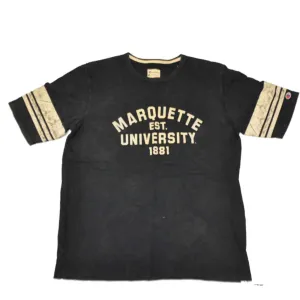 Marquette Golden Eagles Champion Navy White Logo Stripes on Sleeves T-Shirt (L)