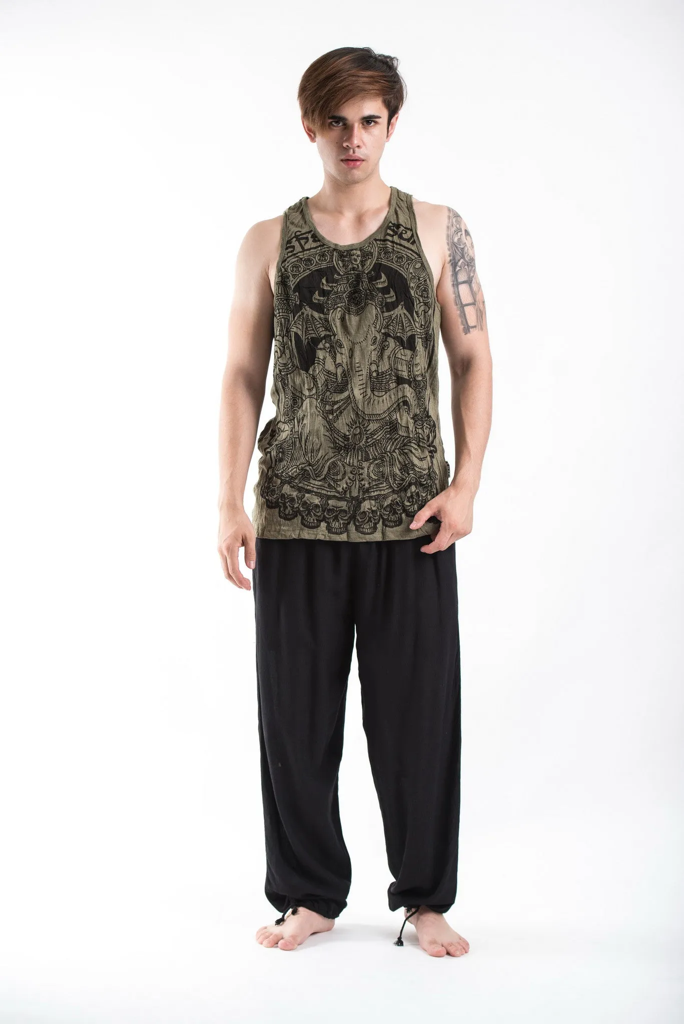 Mens Batman Ganesh Tank Top in Green