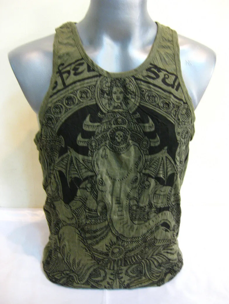 Mens Batman Ganesh Tank Top in Green