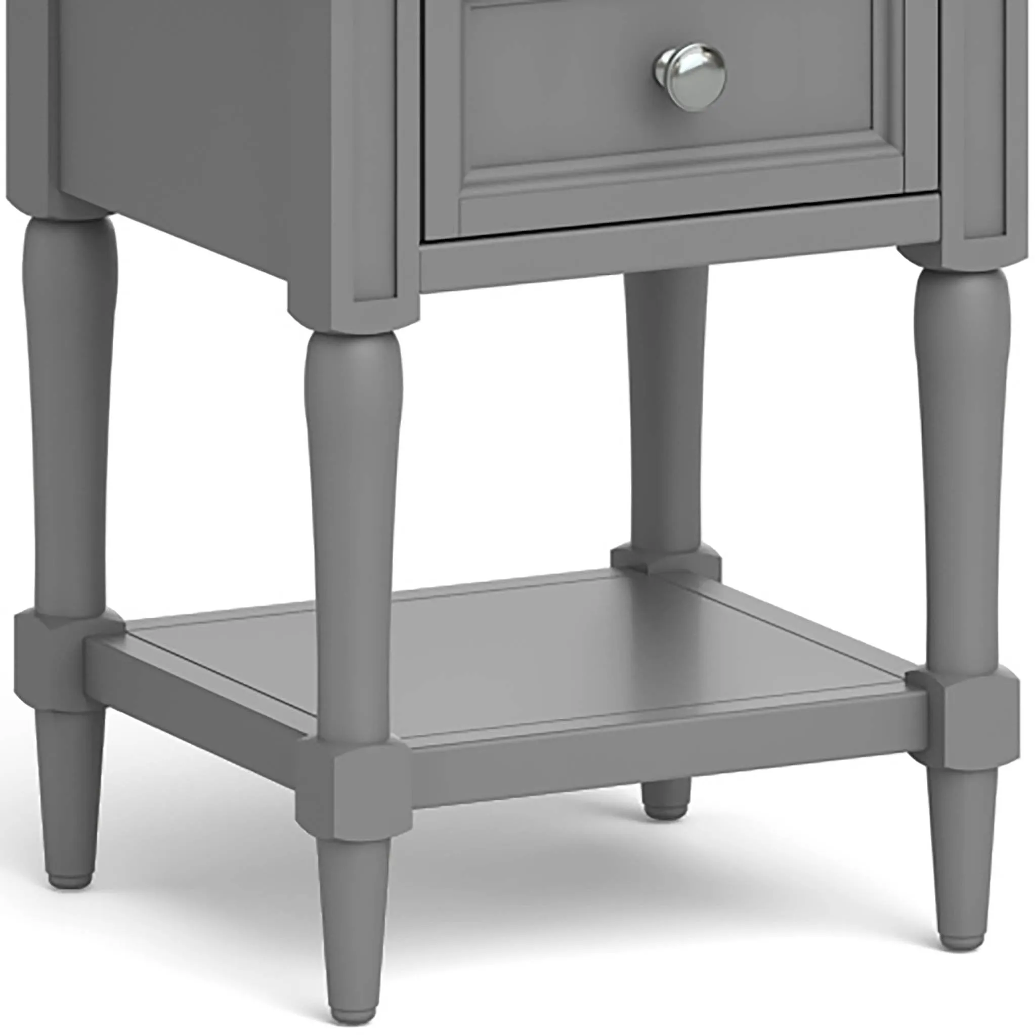 Mulsanne Grey Side Table with Storage