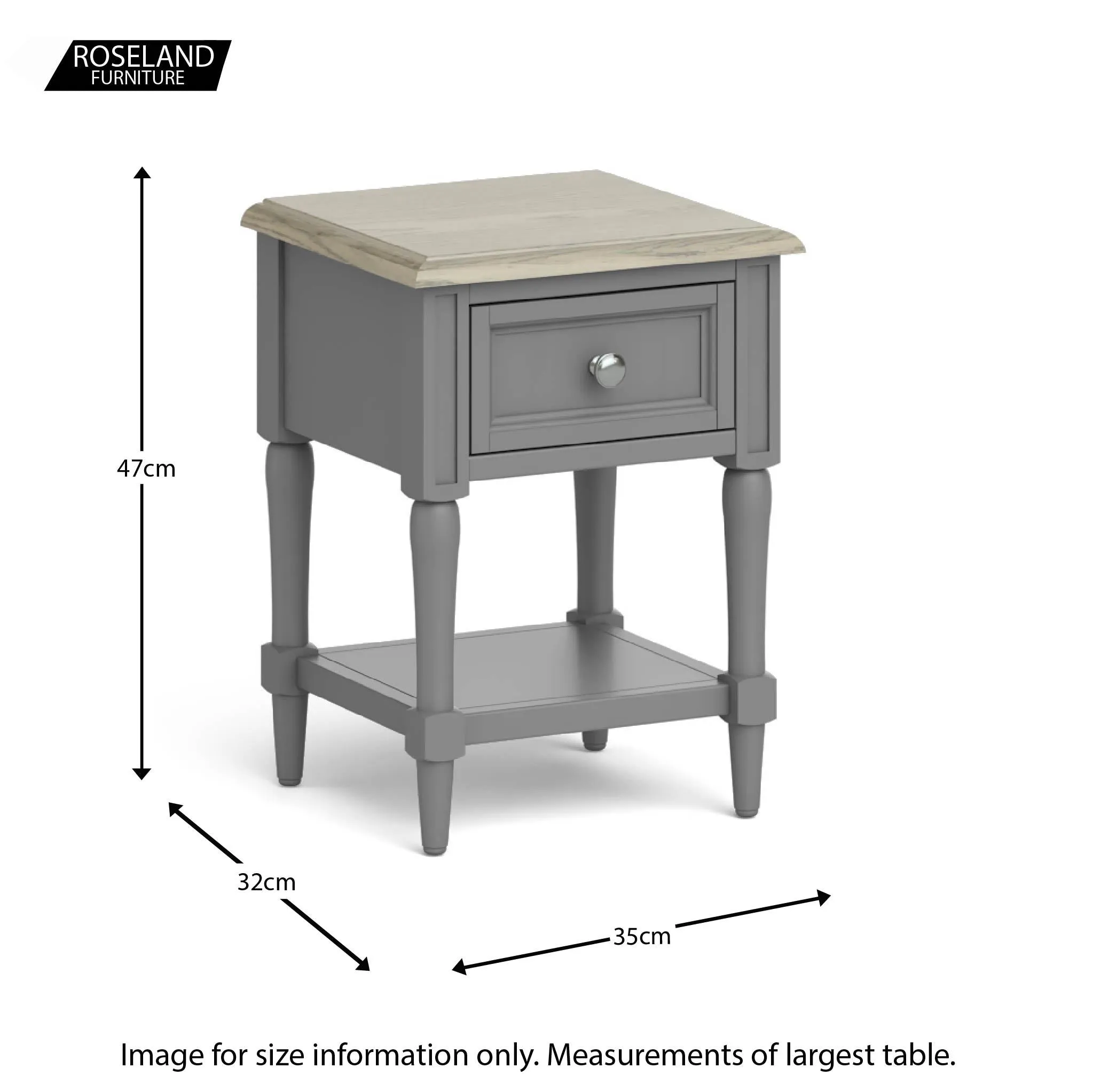 Mulsanne Grey Side Table with Storage