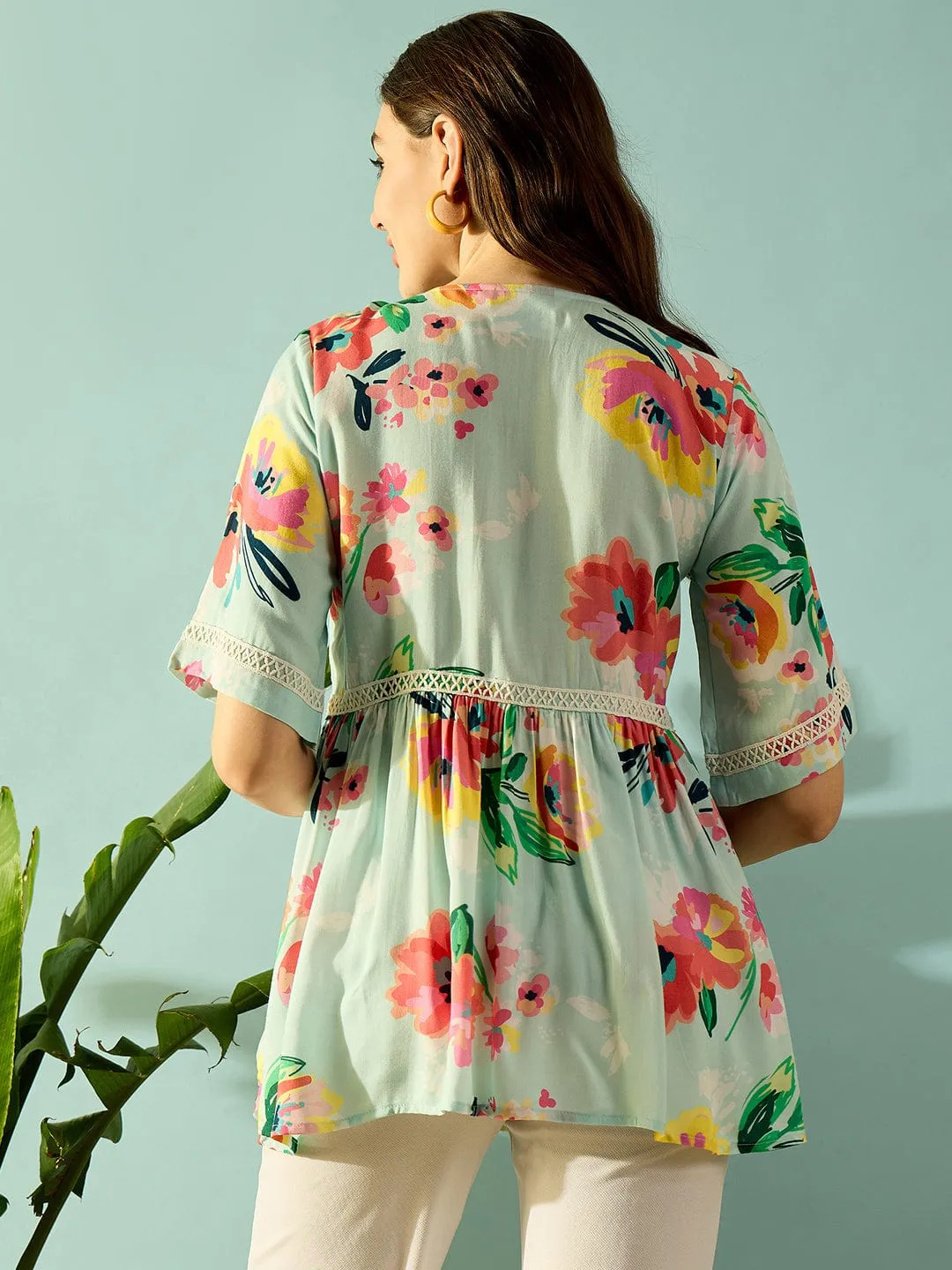 Multi Coloured Floral Blossom Day Wear Top