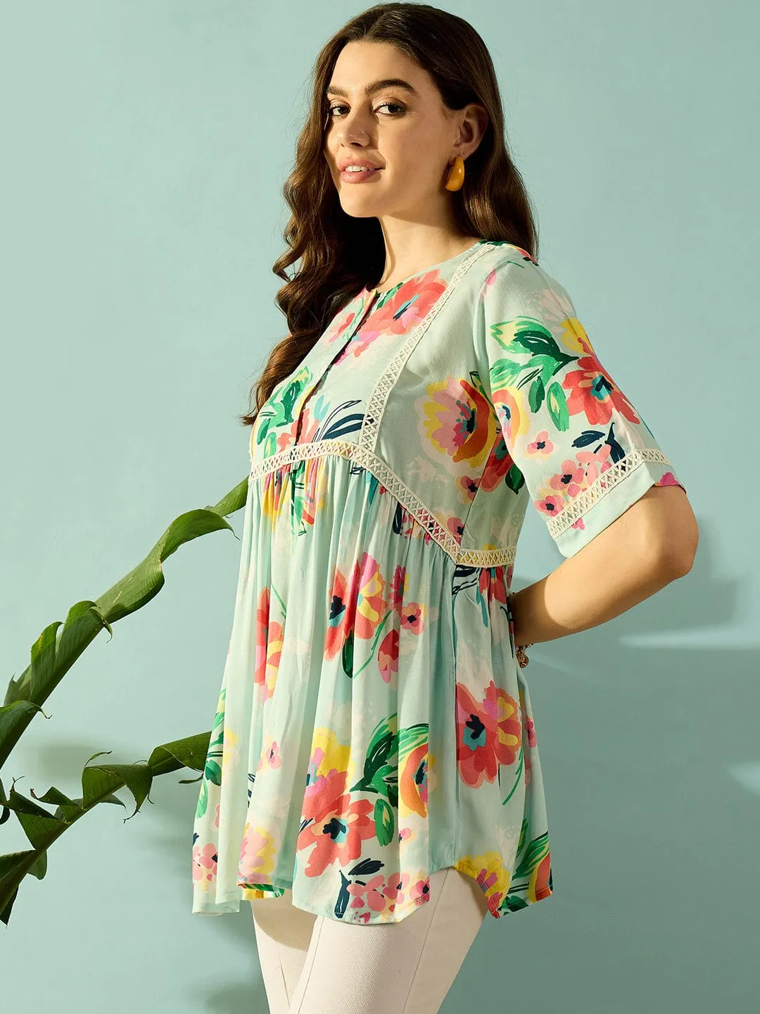 Multi Coloured Floral Blossom Day Wear Top