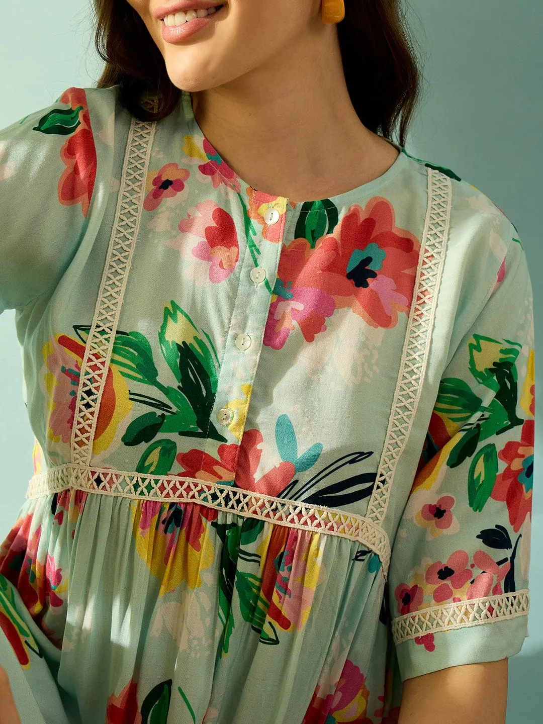 Multi Coloured Floral Blossom Day Wear Top