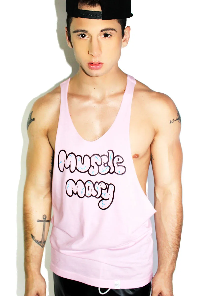 Muscle Mary String Tank-Pink