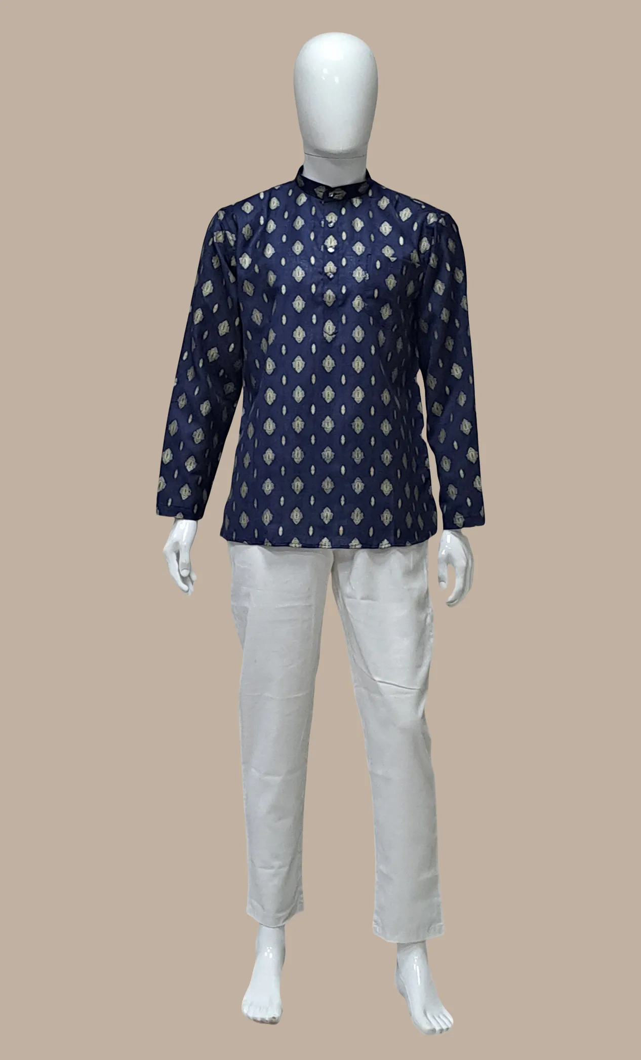 Navy Father & Son Printed Kurta Top