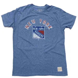 New York Rangers Retro Brand Light Blue Vintage Tri-Blend Short Sleeve T-Shirt