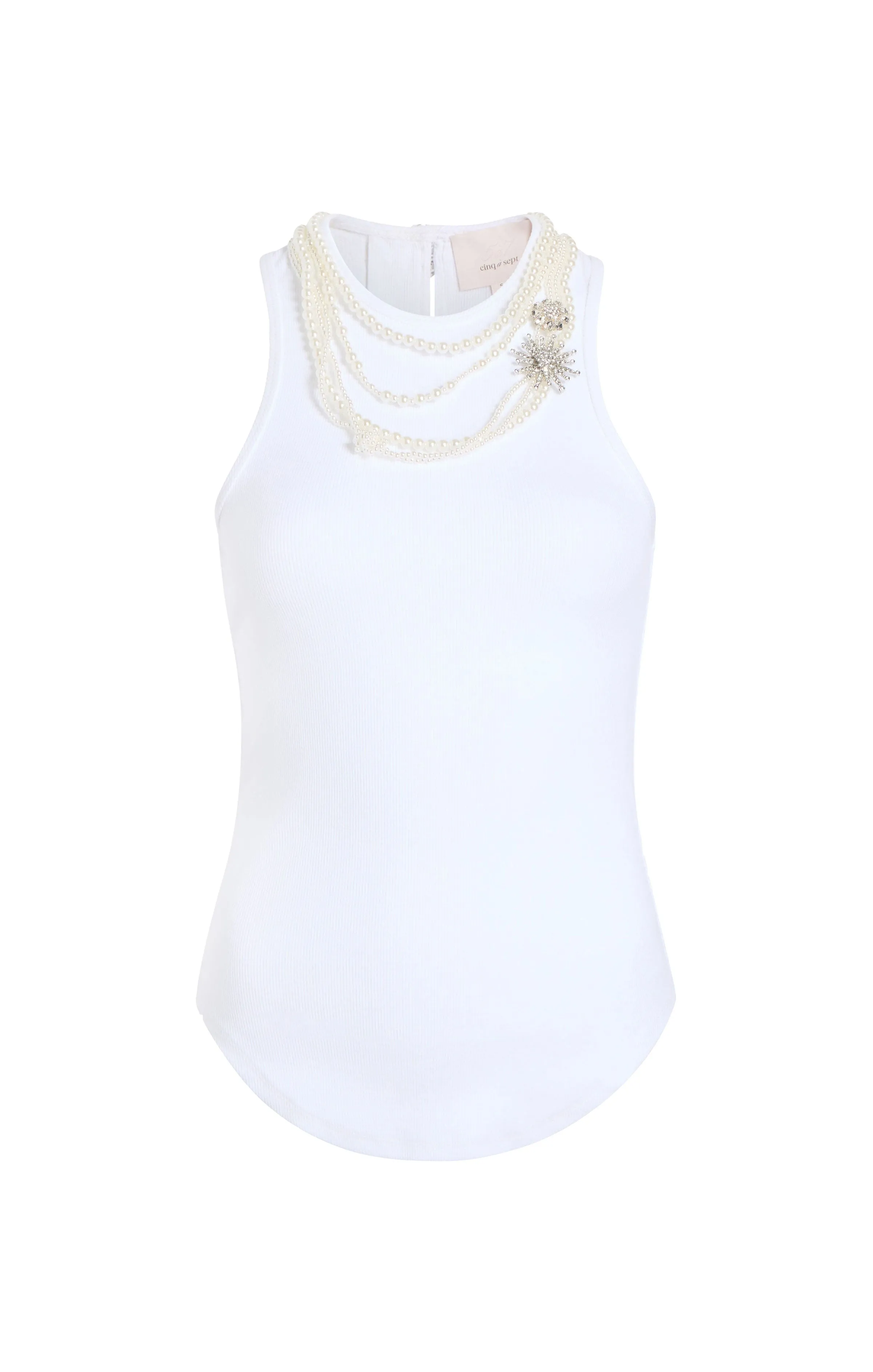 Pearl Chain Embellished Lizzie Tank