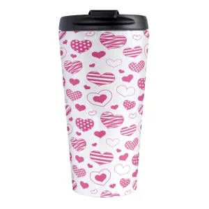 Pink Heart Doodles Travel Mug