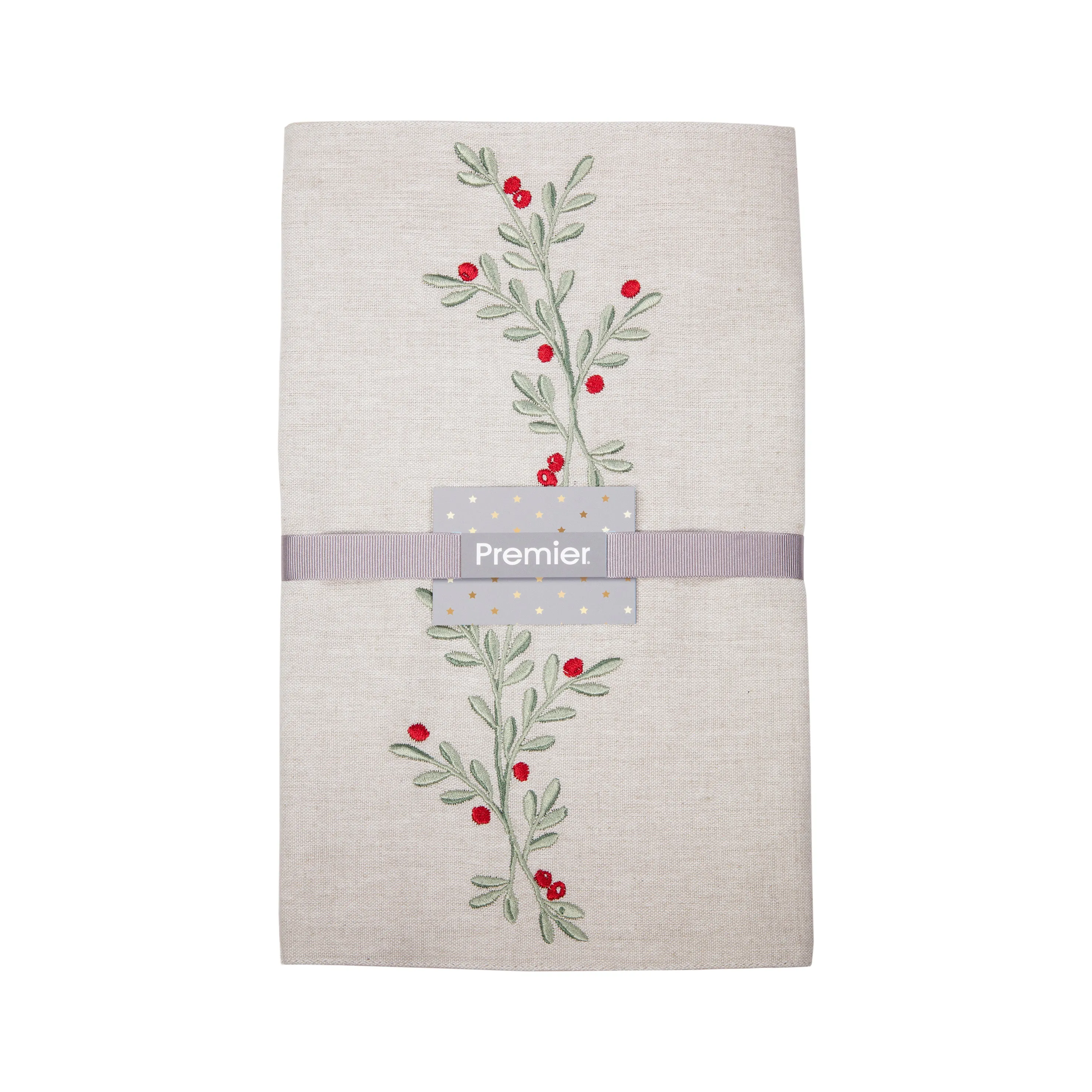 Premier 2m Embroidered Chambray Holly Runner