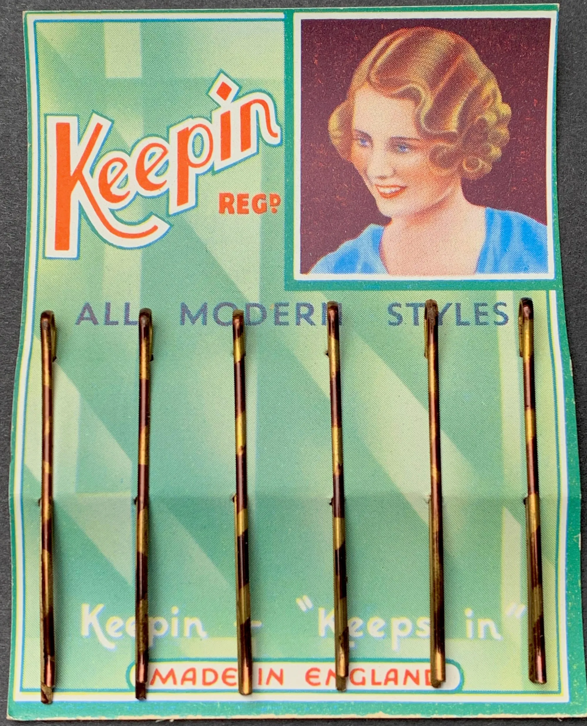 "Keepin" 1930s HAIR GRIPS..for "ALL MODERN STYLES" 5cm grips