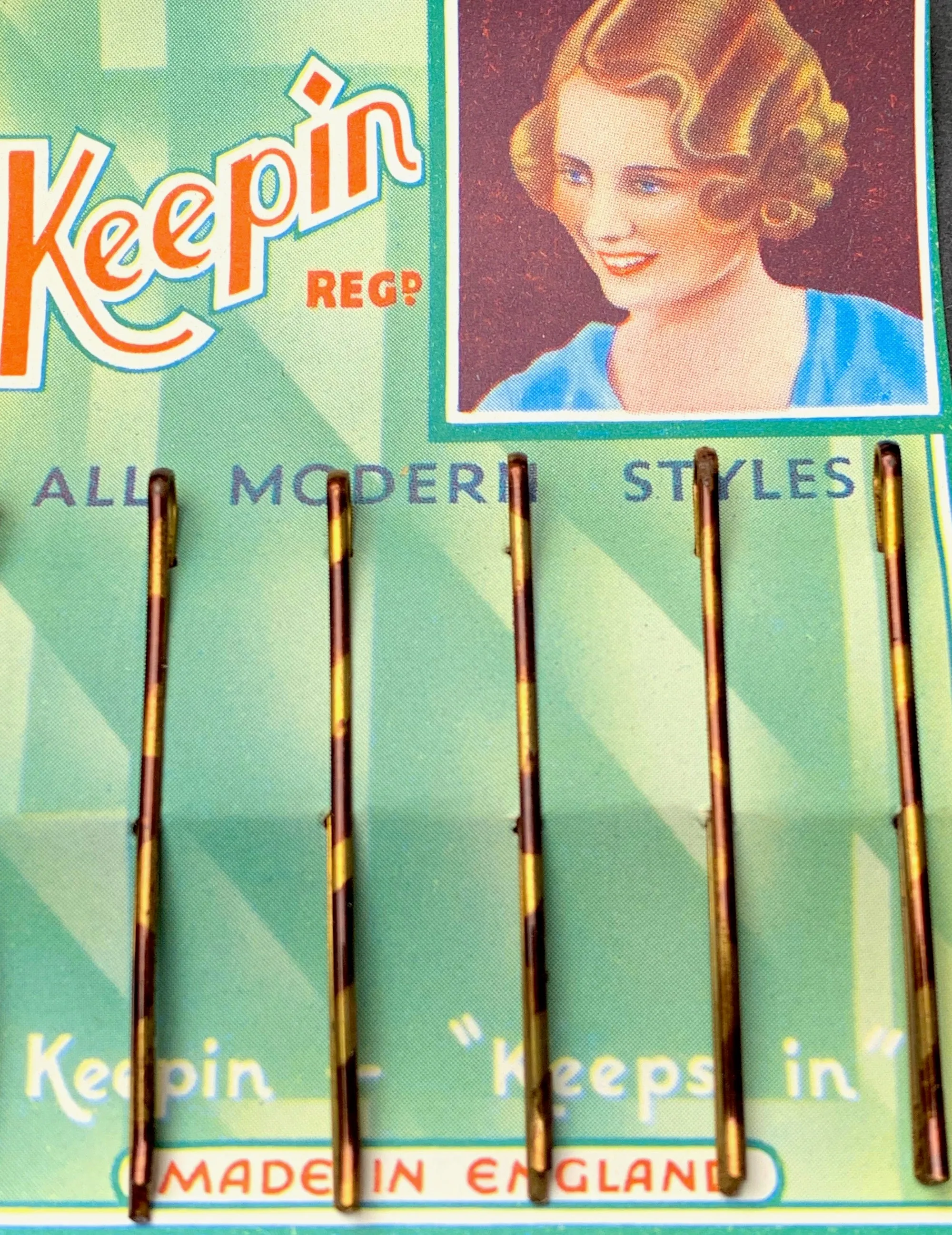 "Keepin" 1930s HAIR GRIPS..for "ALL MODERN STYLES" 5cm grips