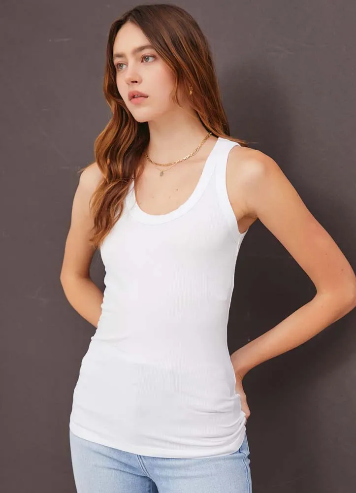 Ribbed Tank in Off White by Be Cool