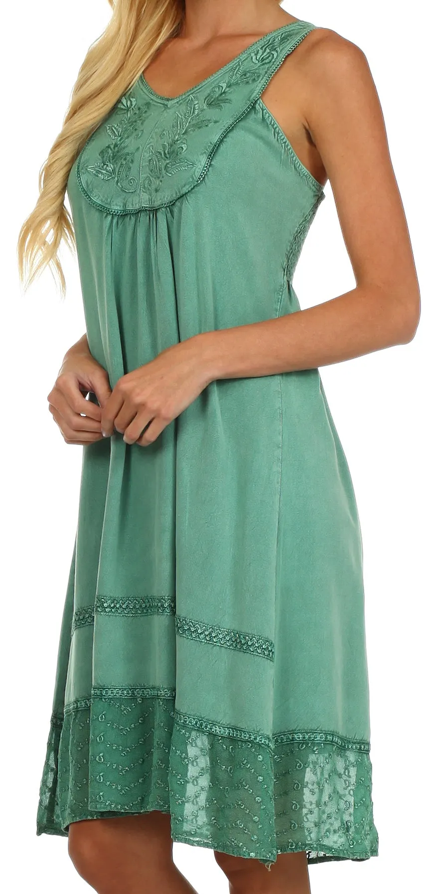 Sakkas Millie Embroidered Rayon Dress