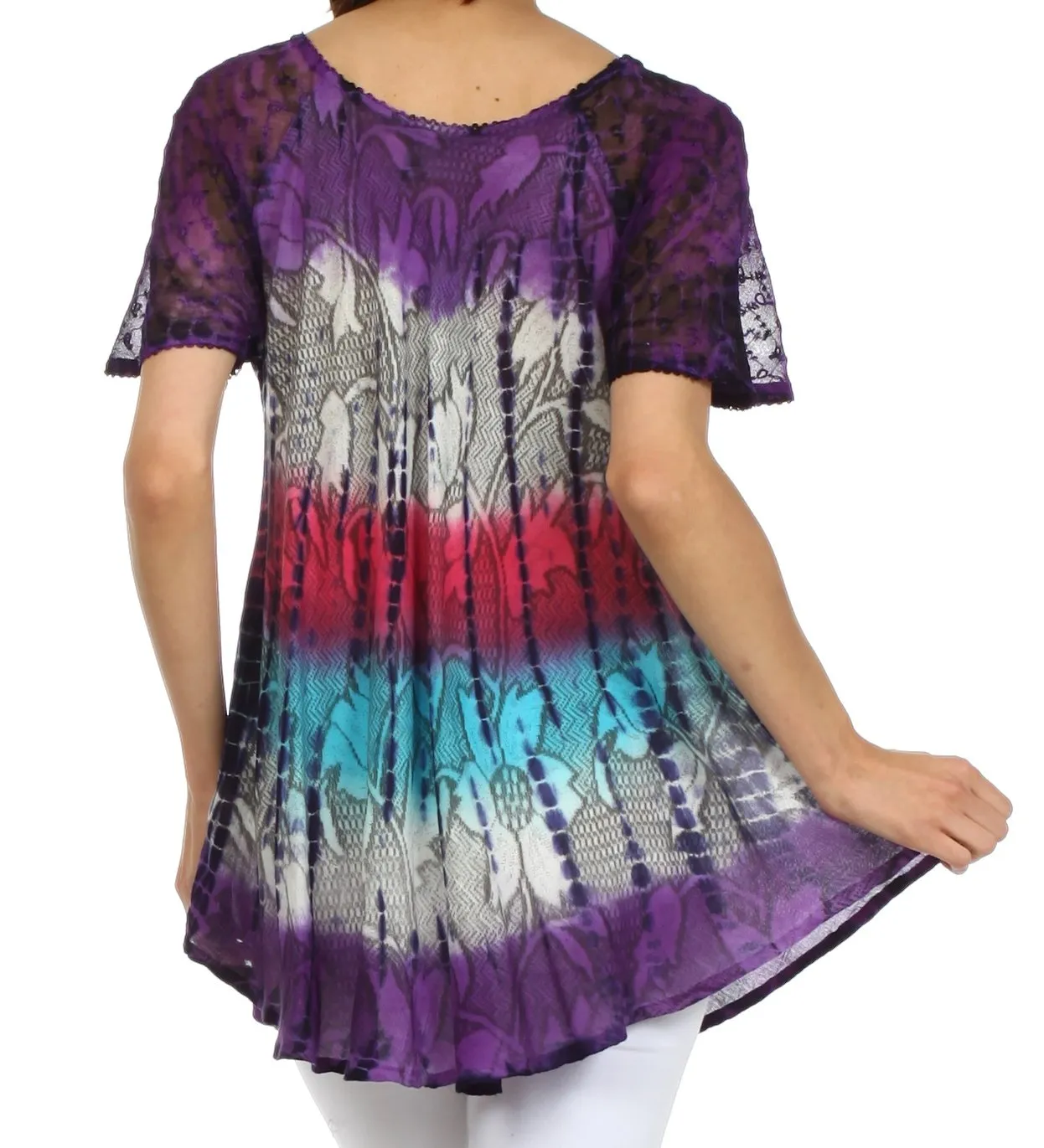 Sakkas Padmini Sequin Tie Dye Blouse