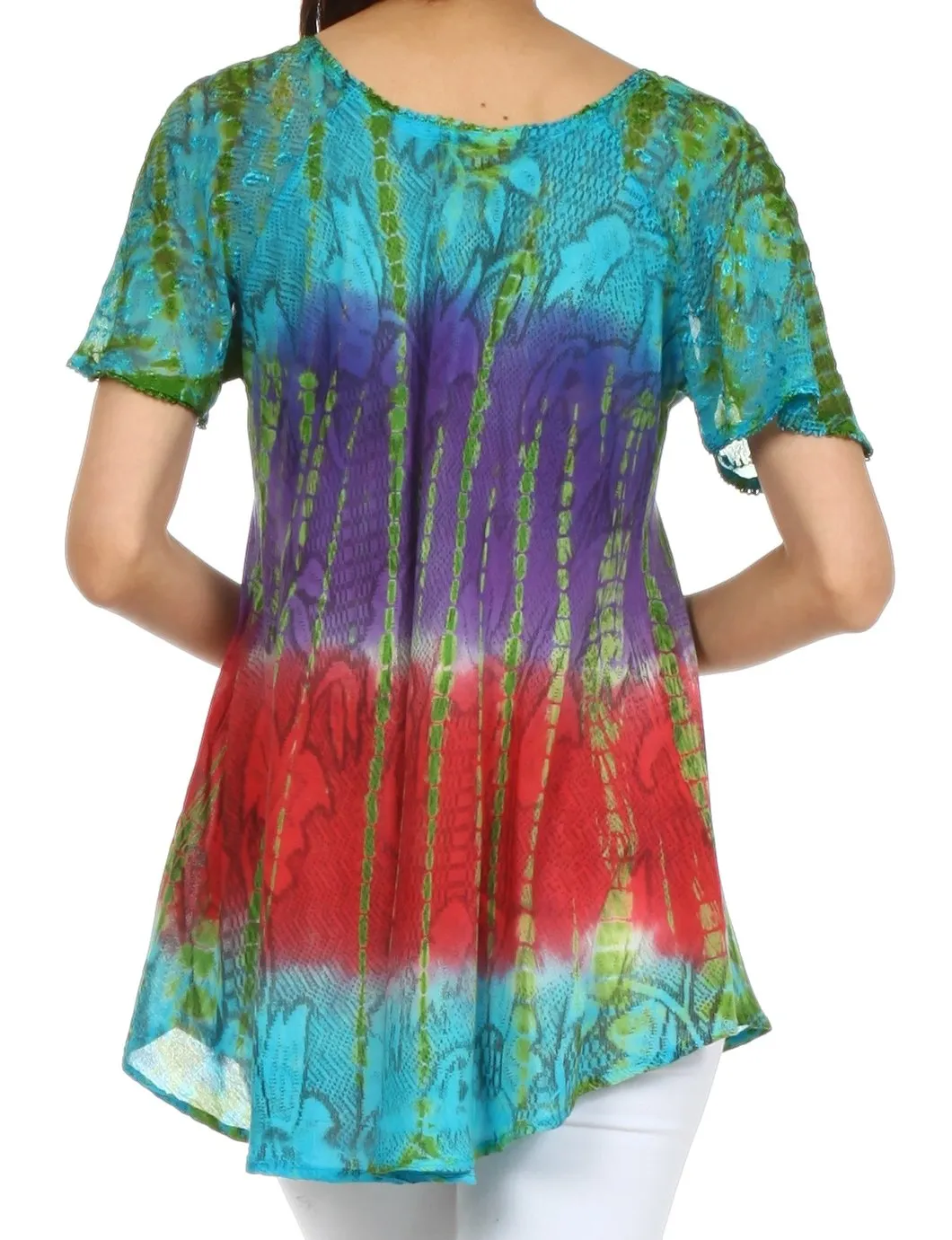 Sakkas Padmini Sequin Tie Dye Blouse