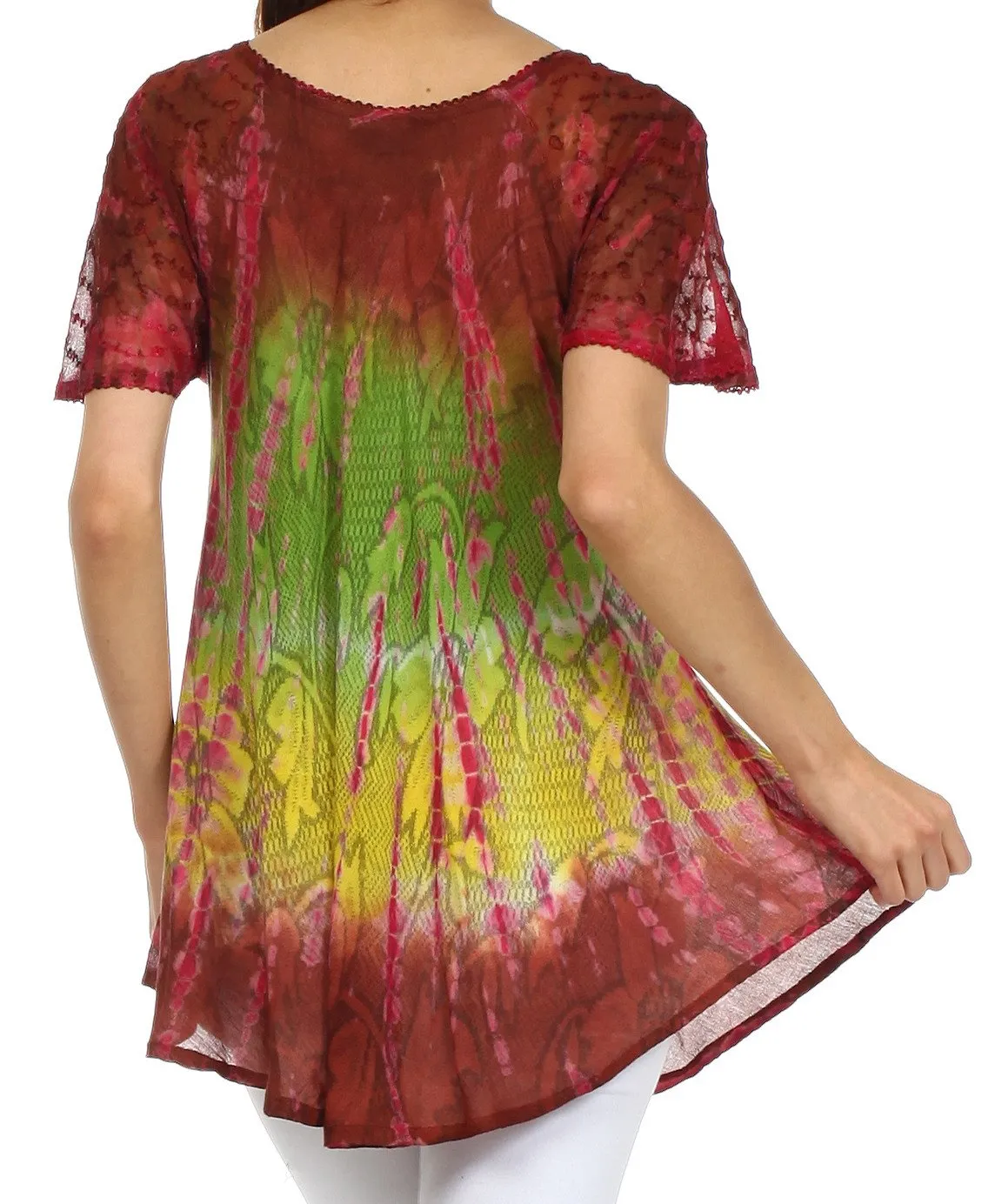 Sakkas Padmini Sequin Tie Dye Blouse