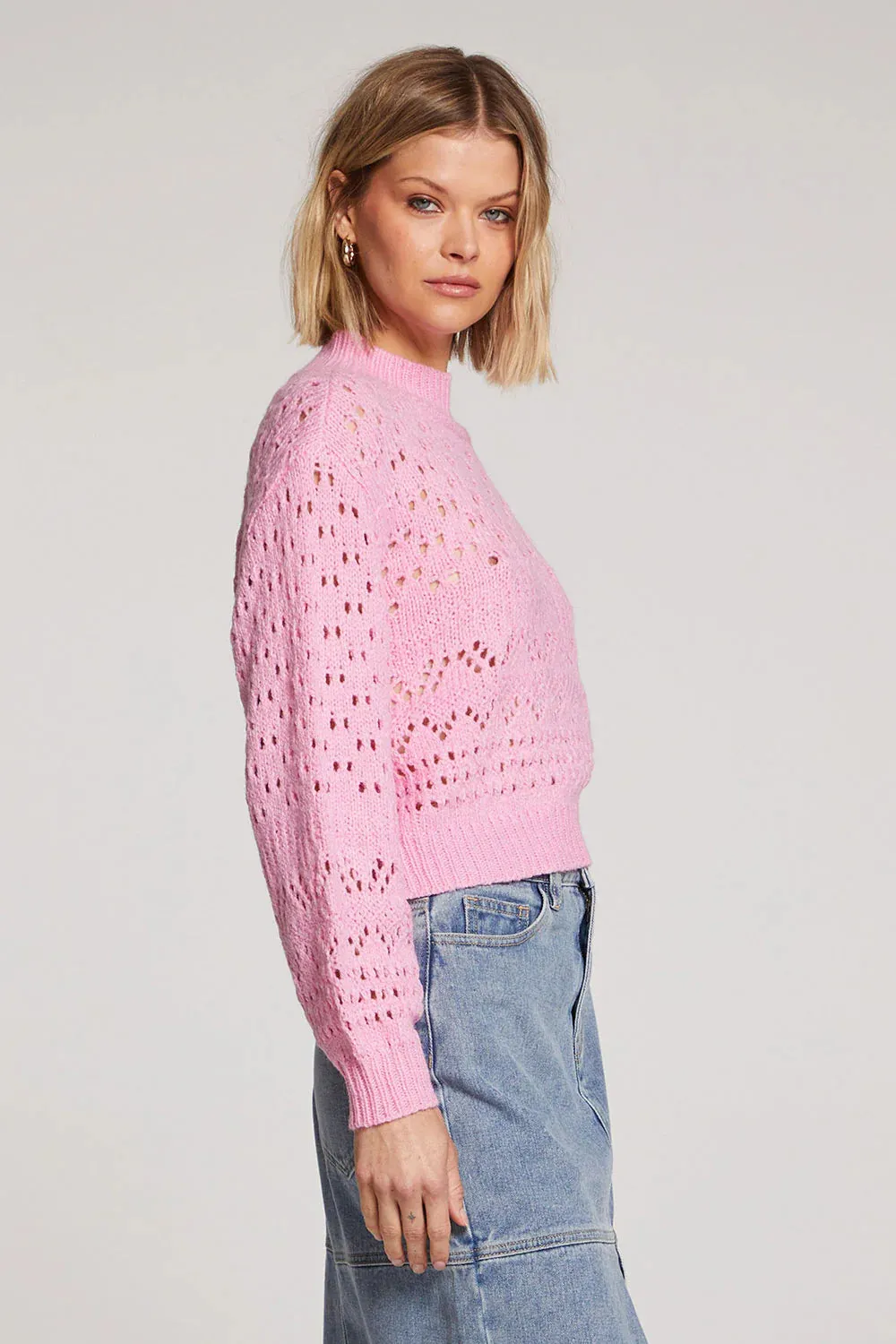 SAL Sloan Loose Knit Sweater in Pink