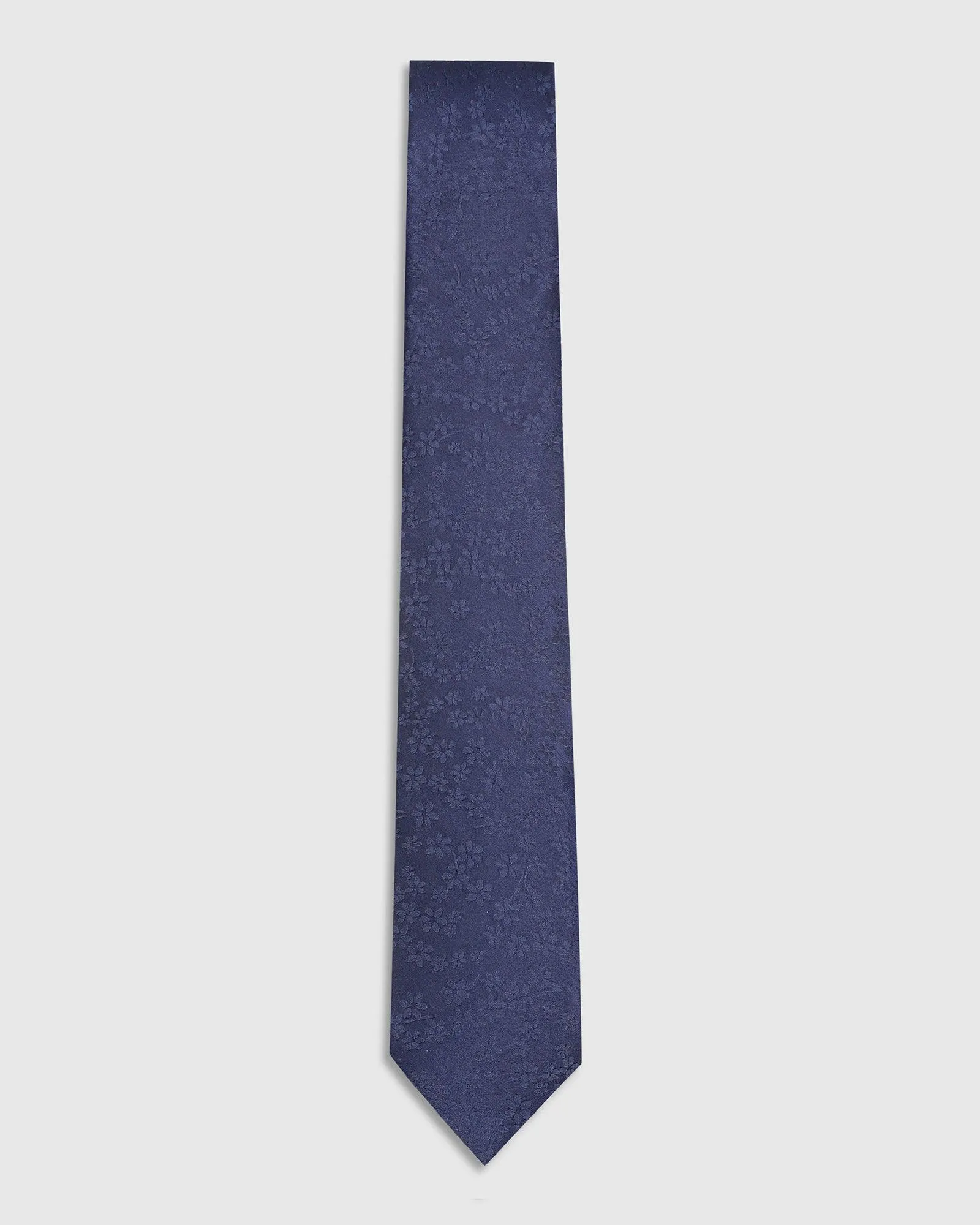 Silk Navy Printed Tie - Tara