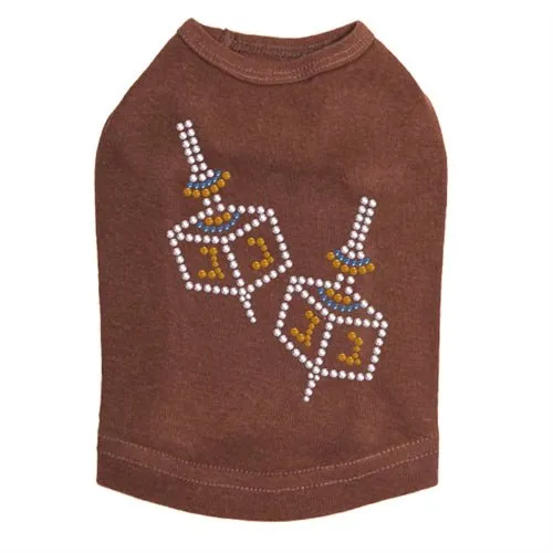 Small Dreidel Blue, Silver, Gold Rhinestuds Tank Top - Many Colors