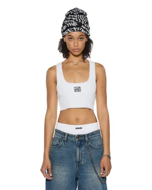 STACKED ORIGIN CROP WHITE