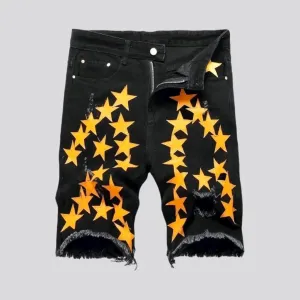 Stars-embroidery men's embroidered jeans