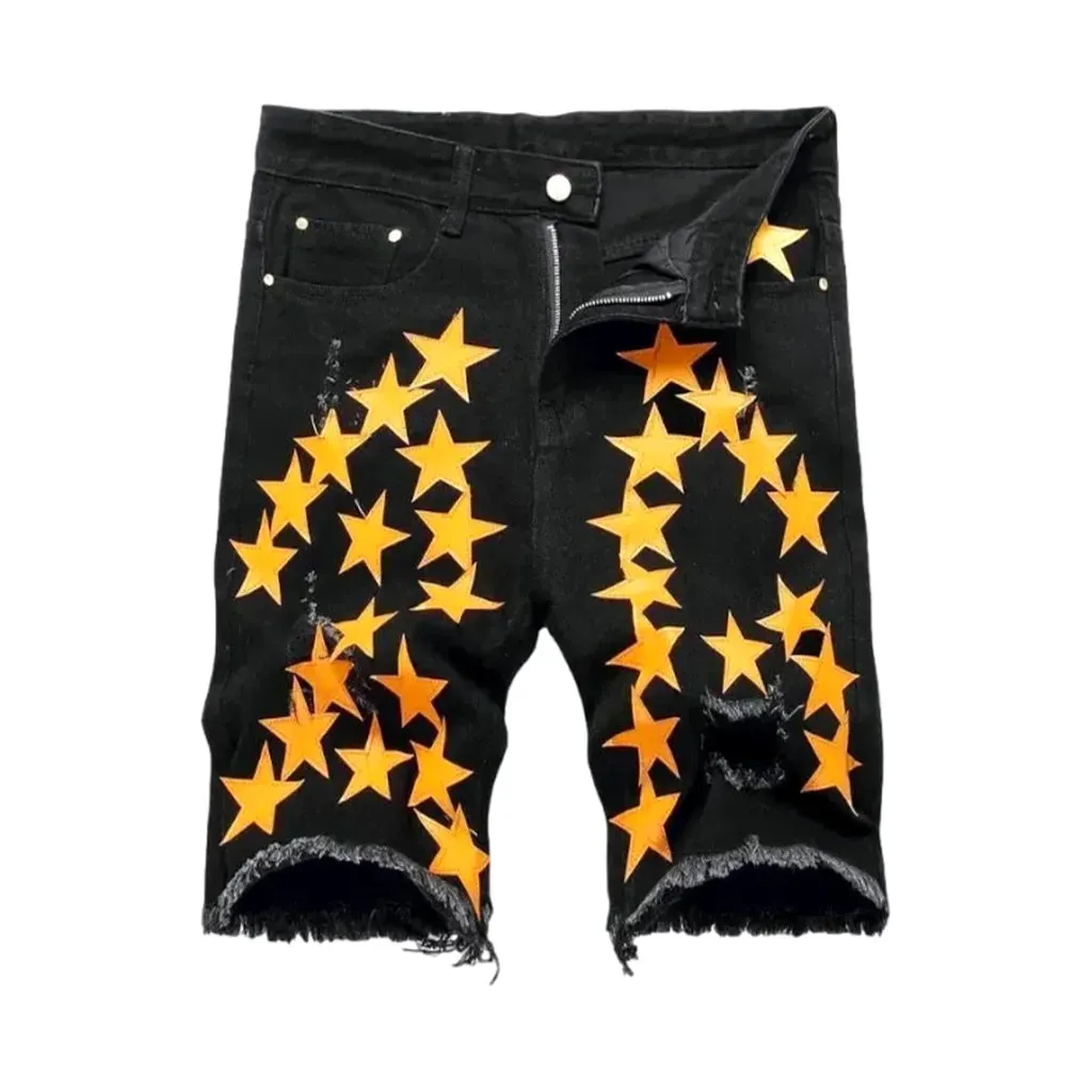 Stars-embroidery men's embroidered jeans