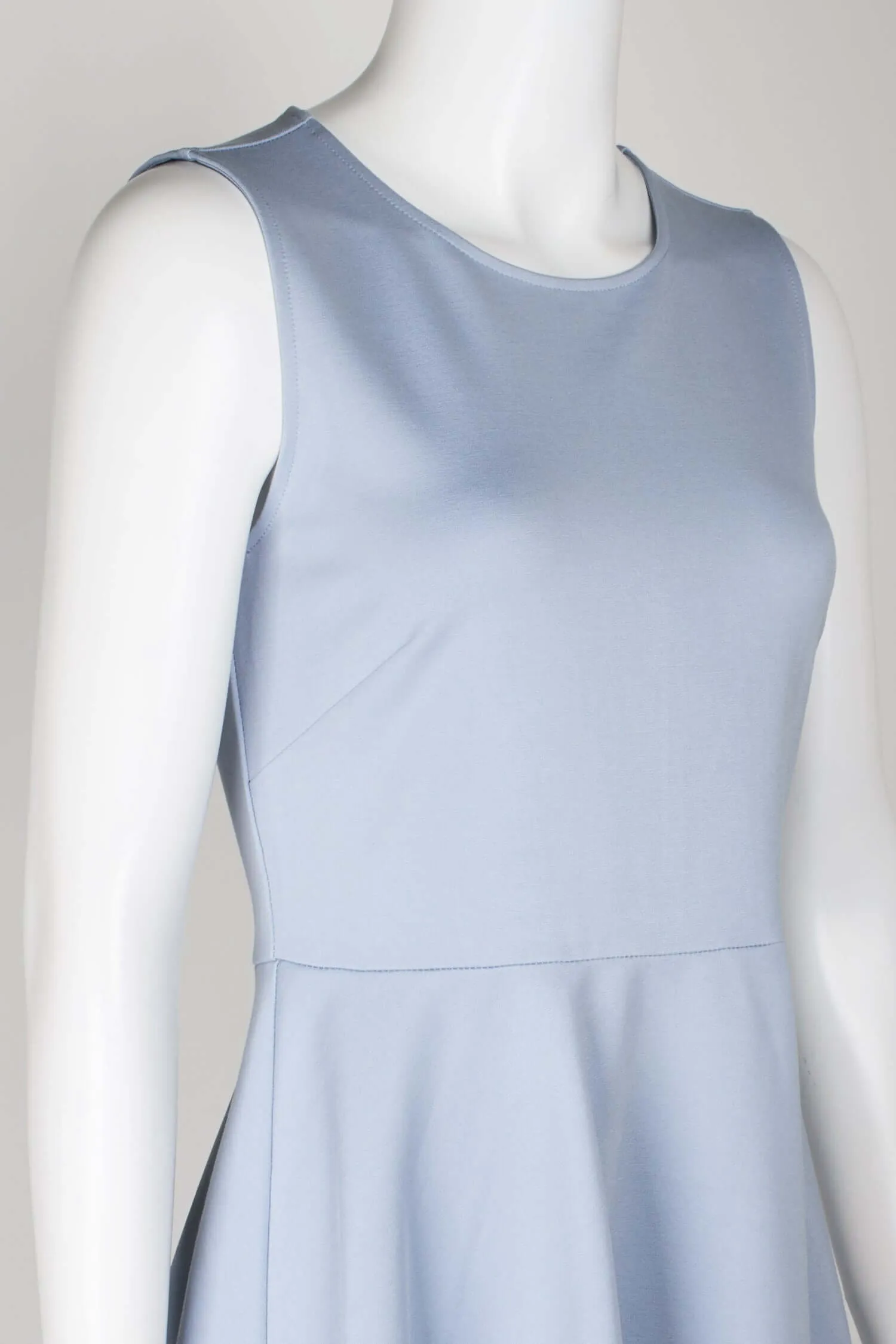 T Tahari Crew Neck Sleeveless Fit and Flare Solid Scuba Dress