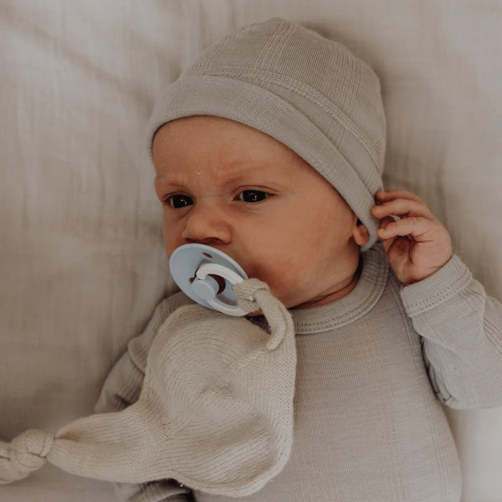 Tothemoon ☾ - Newborn Beanie - Wool & silk - Needle pattern - Dove