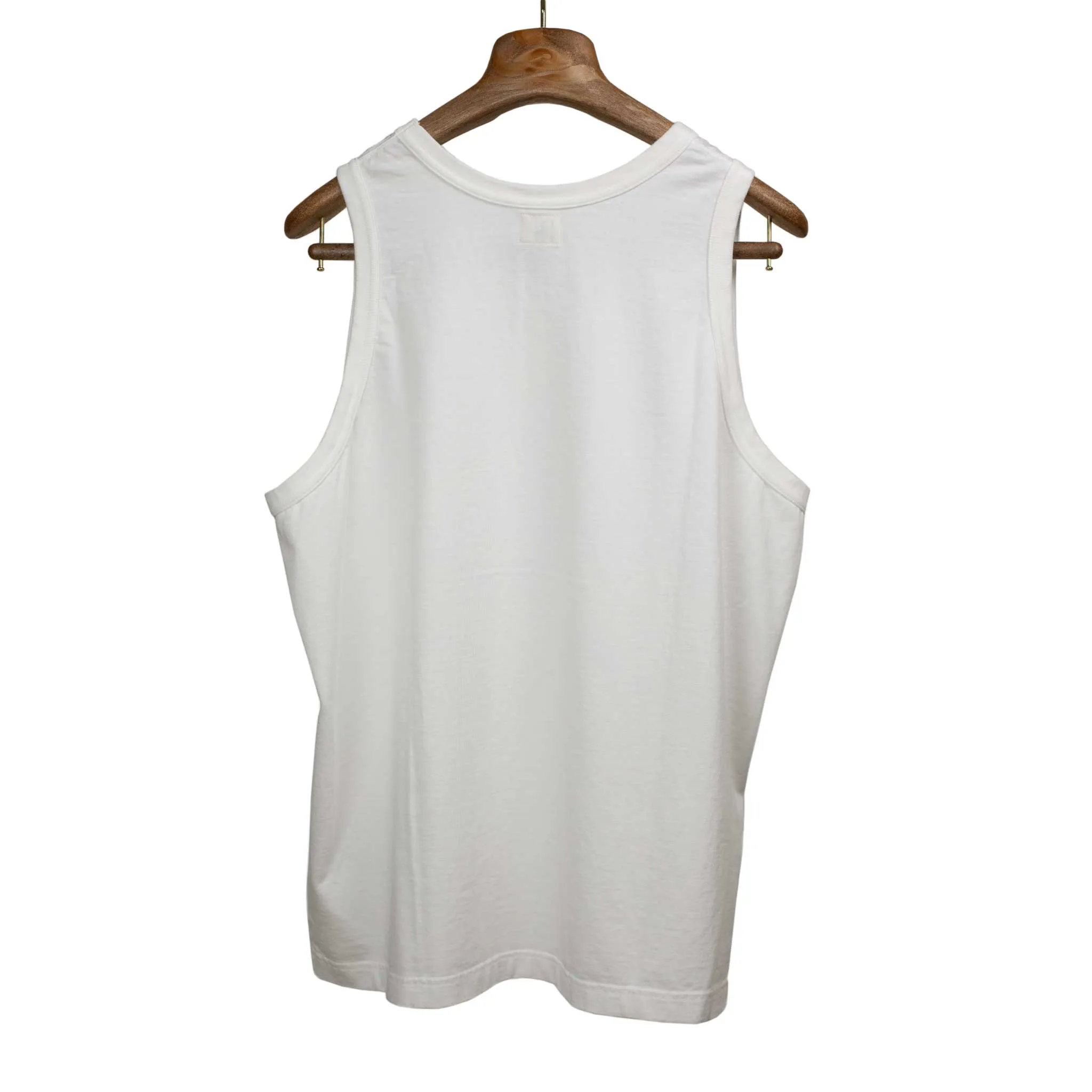 U-neck tank in off-white cotton and silk jersey (restock)