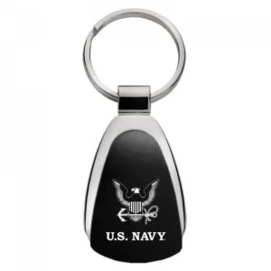 U.S. Navy Insignia Teardrop Key Fob - Black