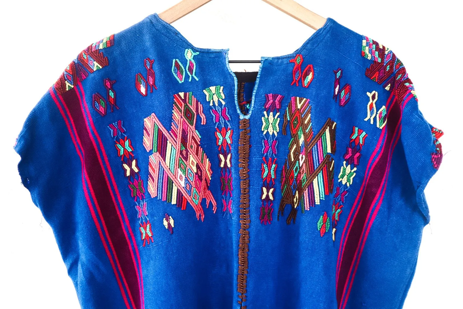 Vintage Huipil Top with Unique Embroidery - Mayan Blouse