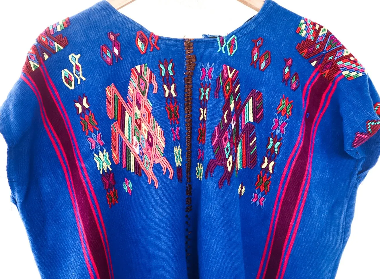 Vintage Huipil Top with Unique Embroidery - Mayan Blouse