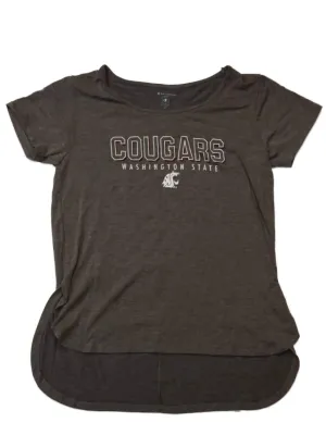 Washington State Cougars Champion WOMENS Gray SS Scoop Neck T-Shirt (M)