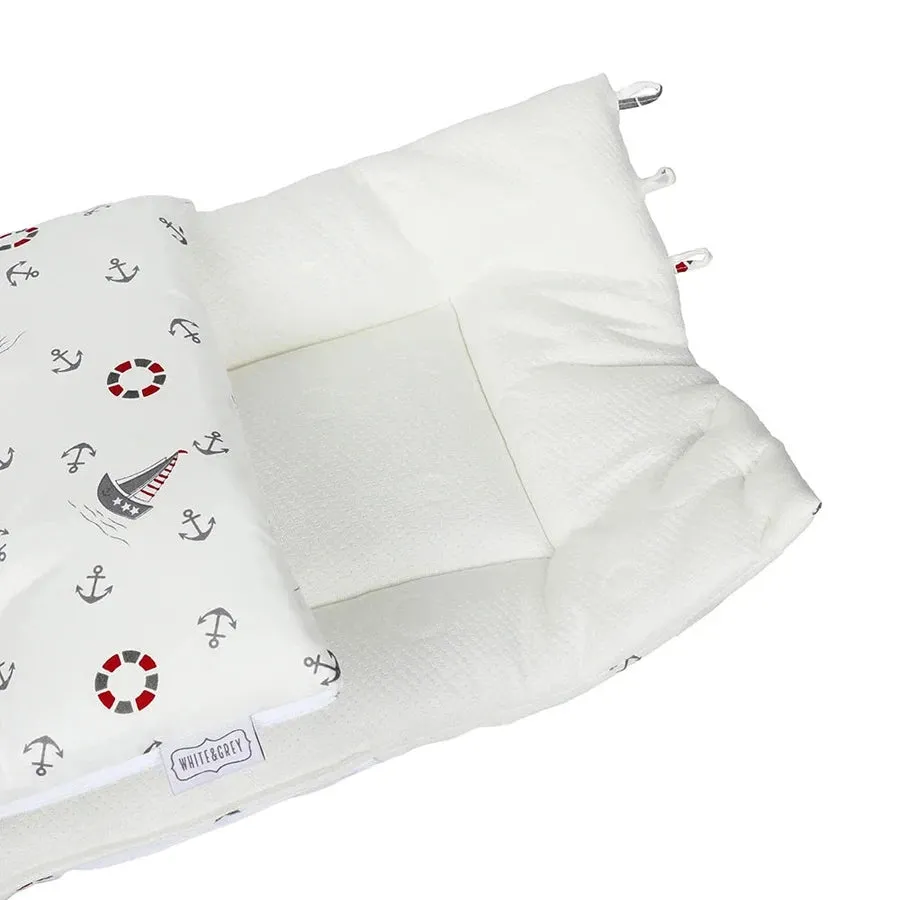 White & Grey Baby Sleeping Bag - Boat