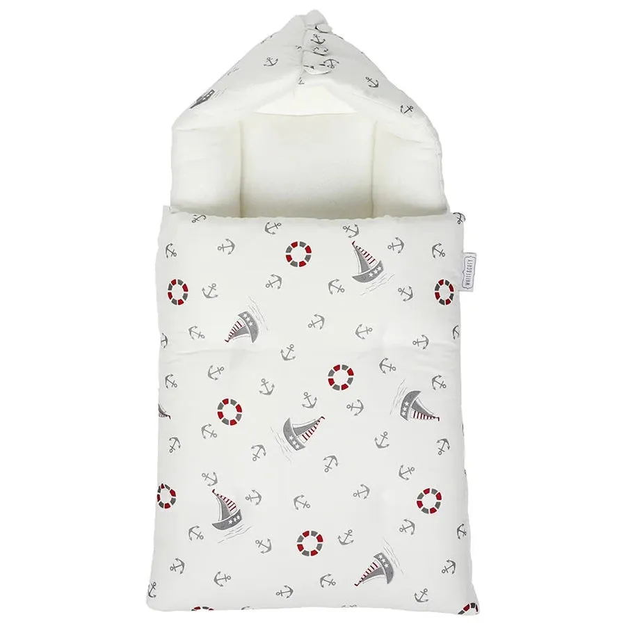 White & Grey Baby Sleeping Bag - Boat