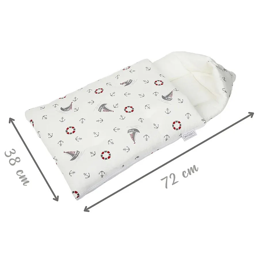 White & Grey Baby Sleeping Bag - Boat