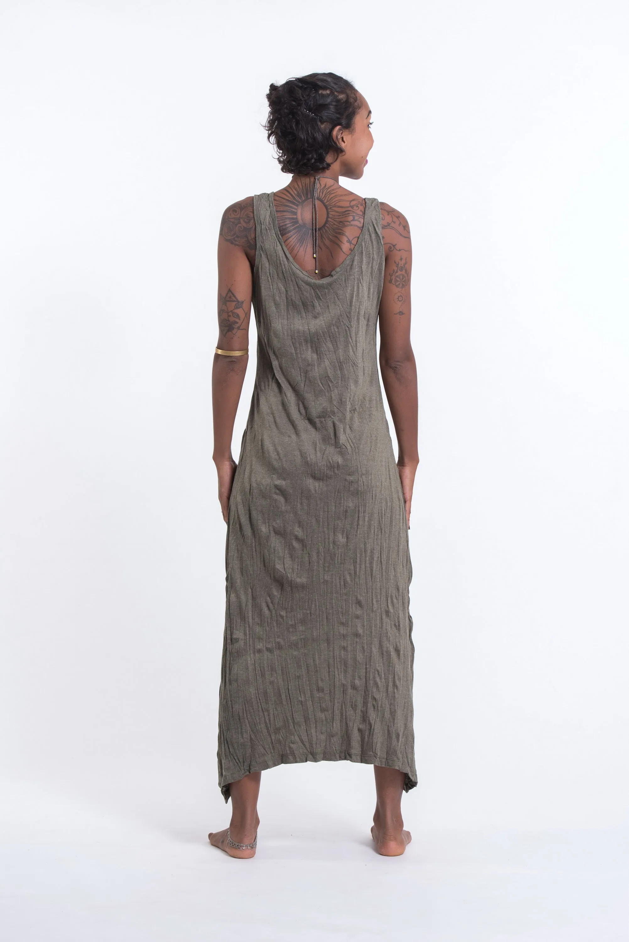 Womens Infinitee Om Long Tank Dress in Green