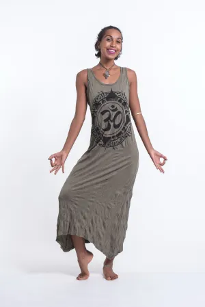 Womens Infinitee Om Long Tank Dress in Green