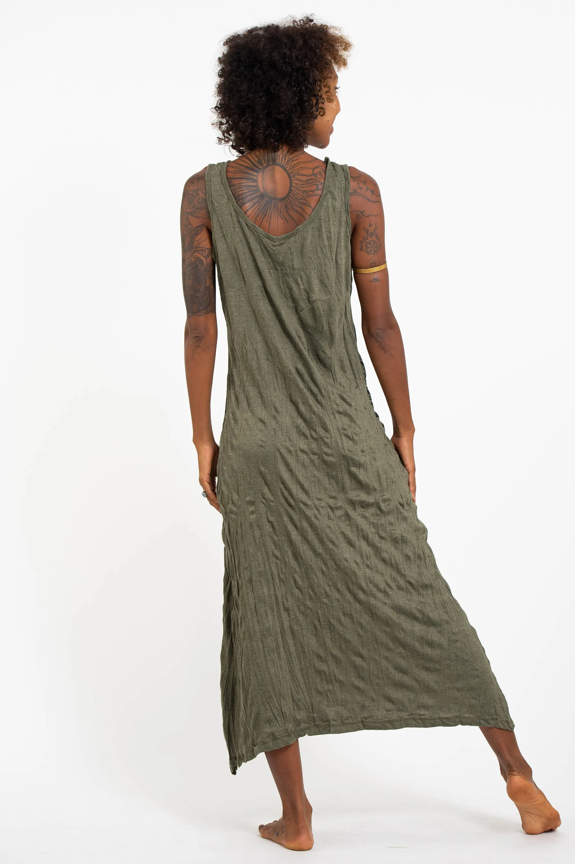 Womens Magic Mushroom Long Tank Dress in Green