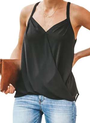 Women's Summer V Neck Strappy Cami Tank Tops